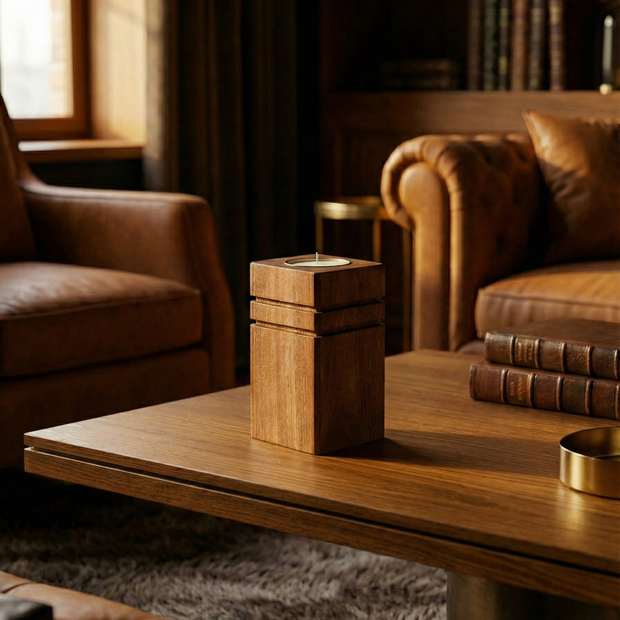 Tall Wood Candle Holder - Figi Home