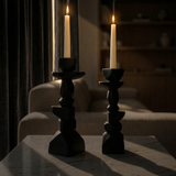Stacked Geo Candle Holder Set