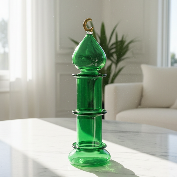 Tall Crescent Glass Ornament