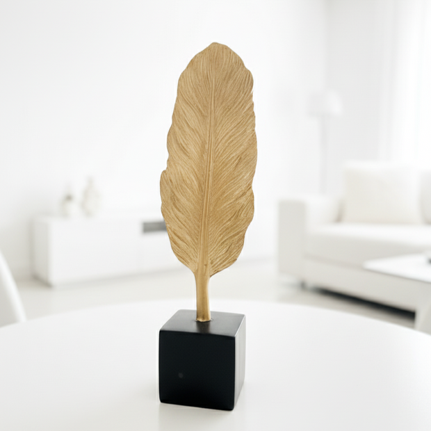 Golden Feather Sculpture