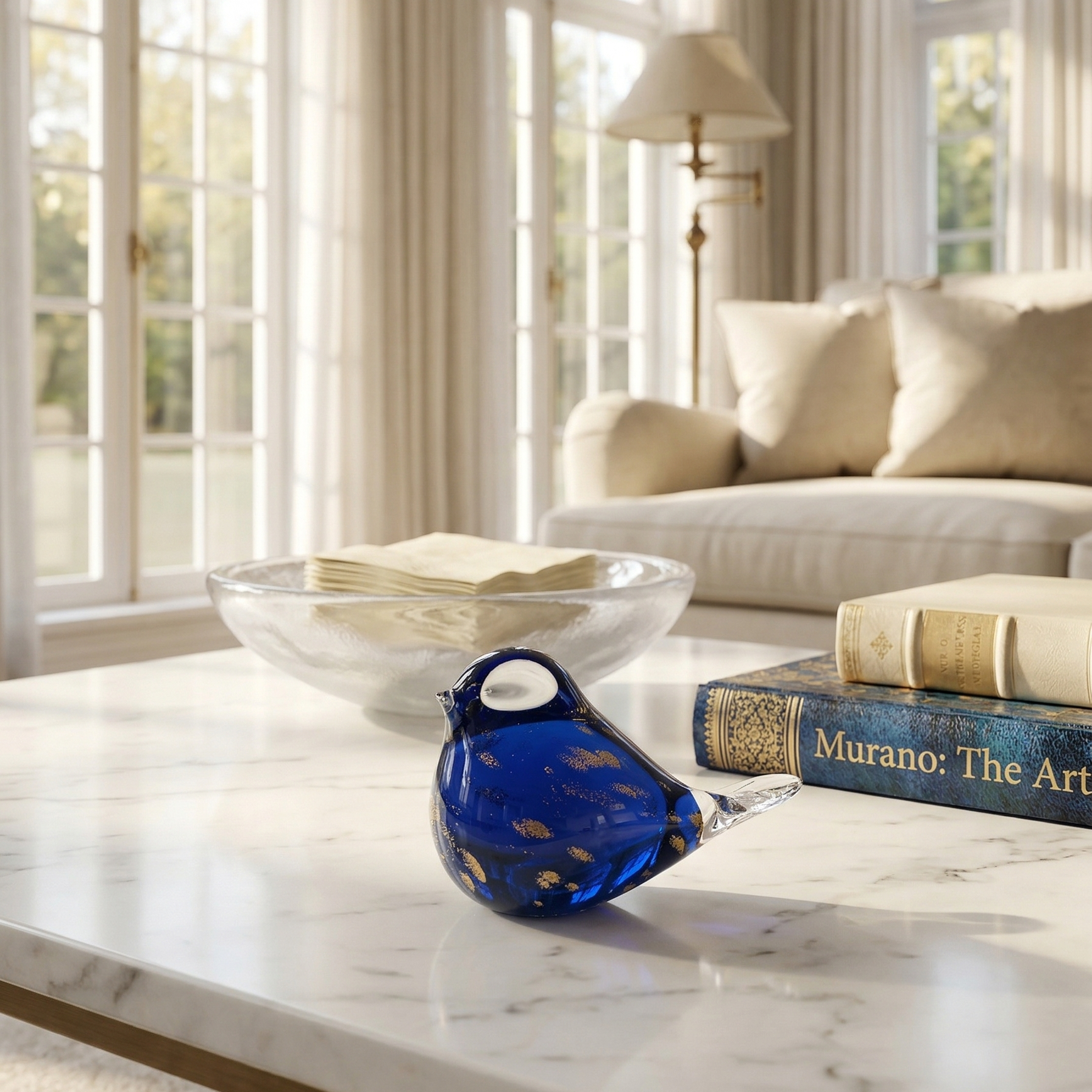 Blue Murano Bird Figurine