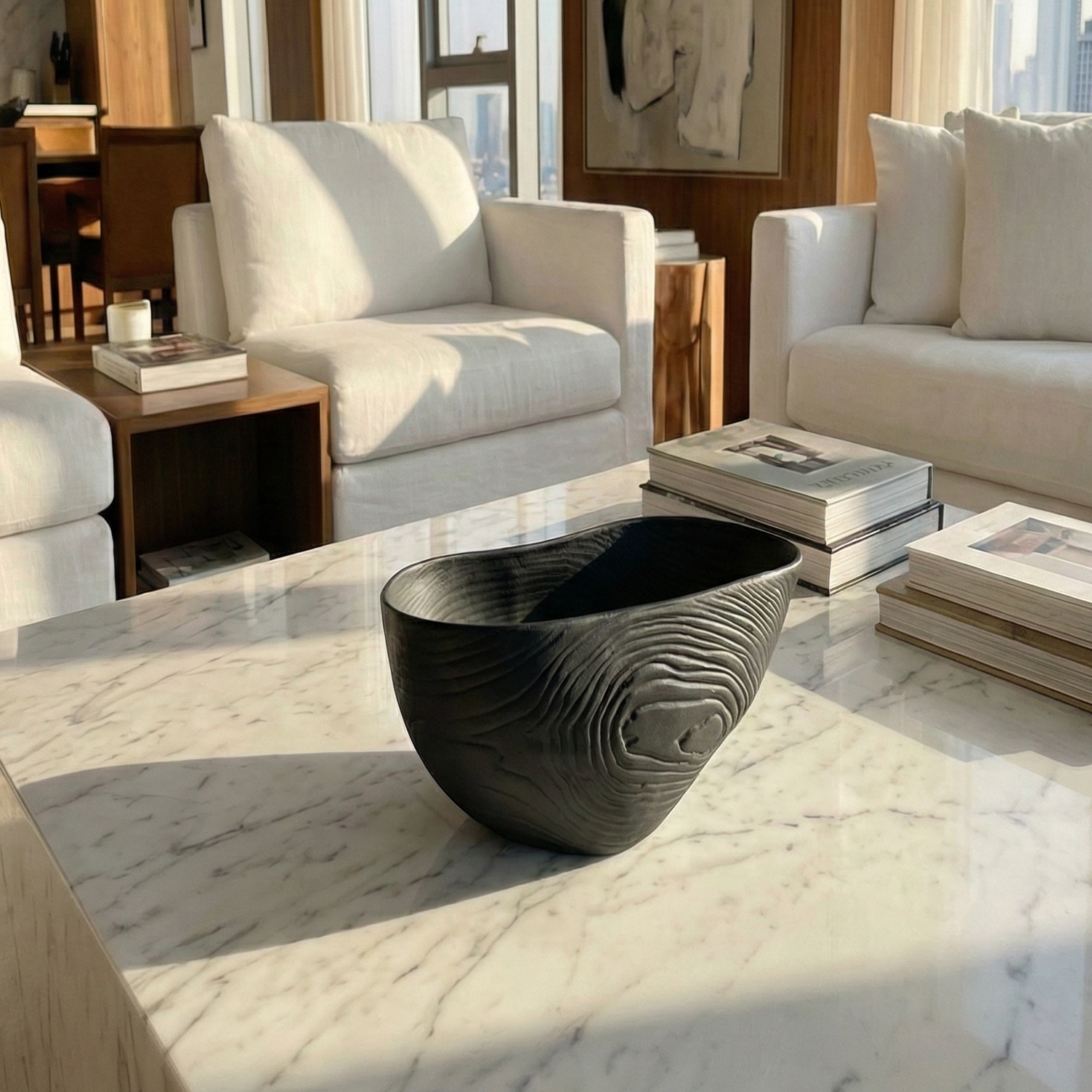 Ripple Stone Decorative Bowl - Figi Home