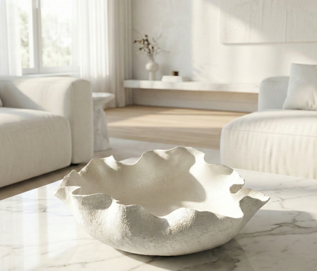 Ivory Organic Edge Decorative Bowl - Figi Home