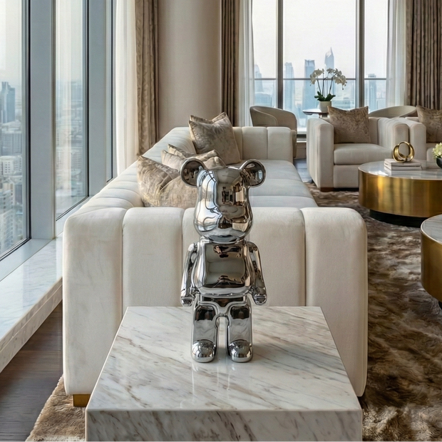 Chrome Bear Figure - Figi Home