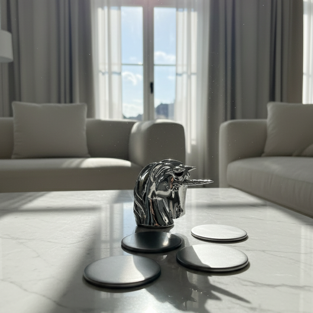 Silver Unicorn Coaster Holder