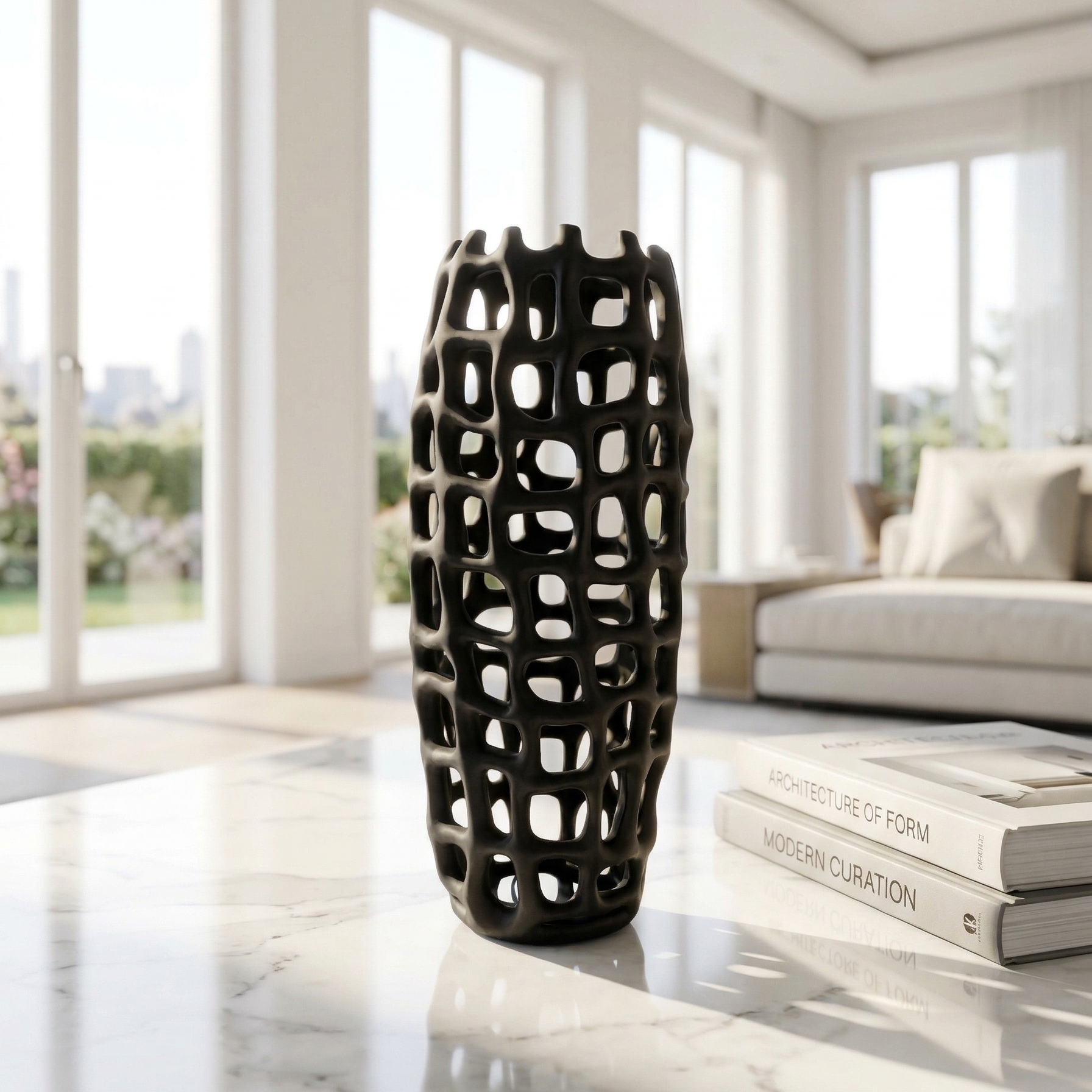Voronoi Chrome Vase