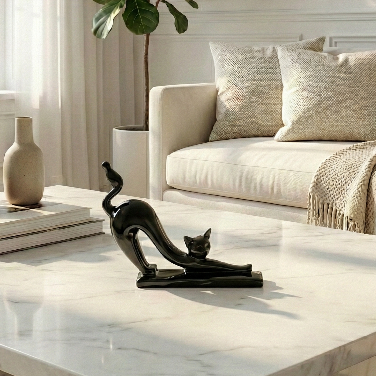 Stretching Cat Sculpture - Figi Home