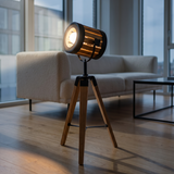 Wooden Studio Spotlight Floor Lamp