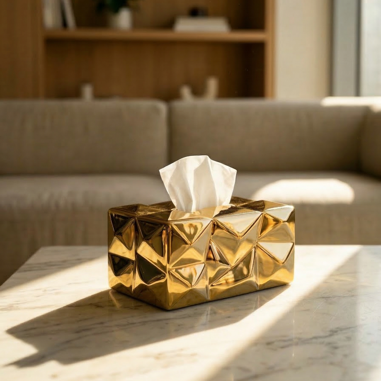 Faceted Tissue Box Cover