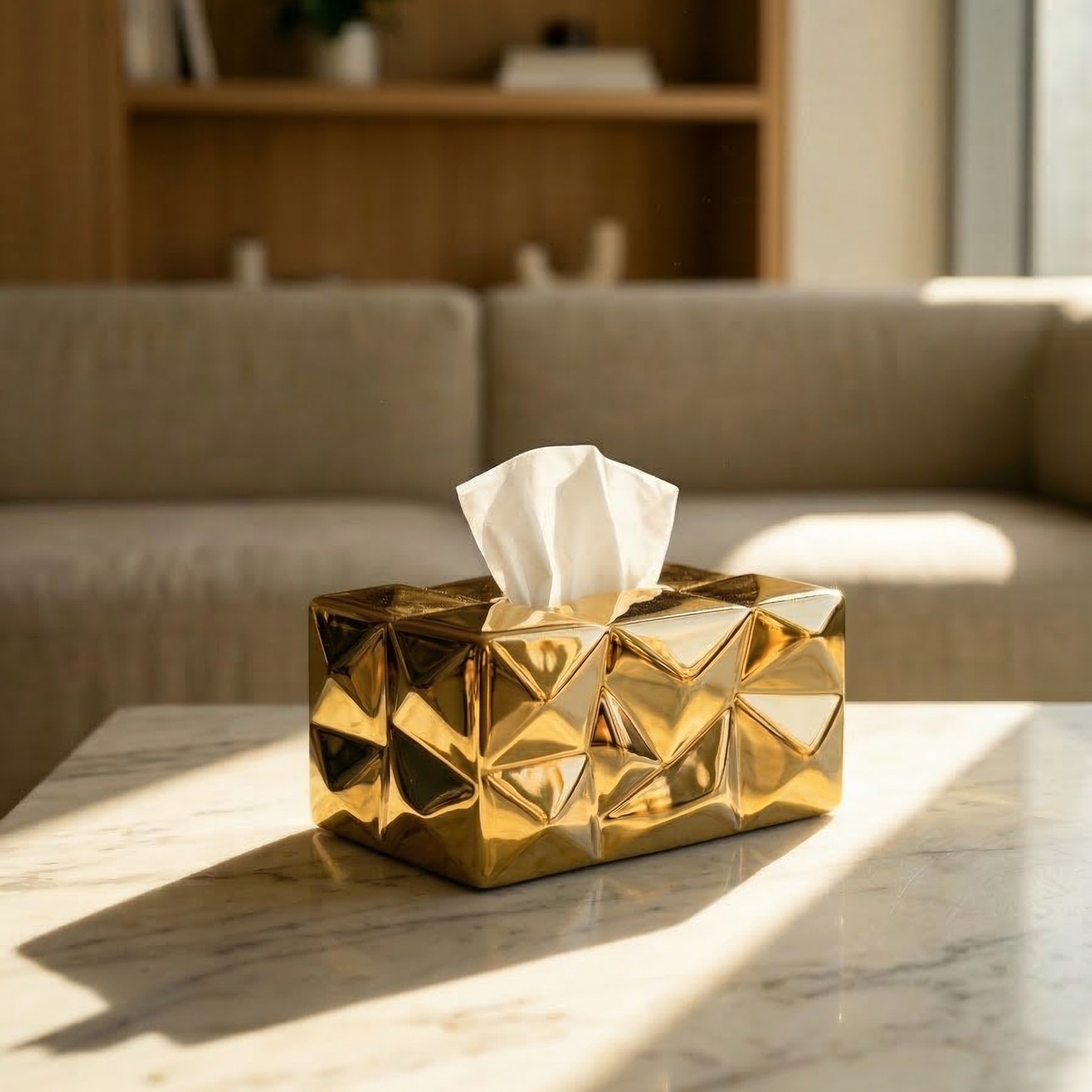 Faceted Tissue Box Cover