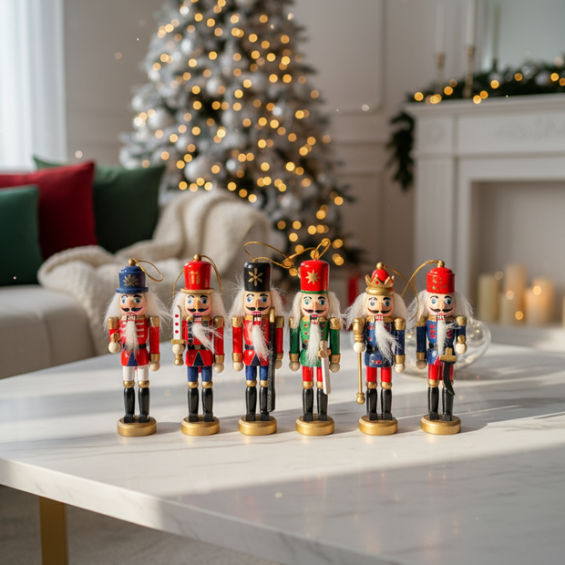 Mini Wooden Nutcracker Ornament Set