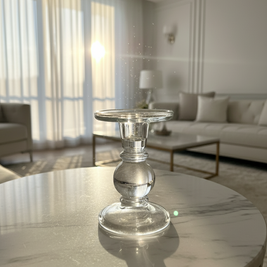Clear Glass Candle Holder