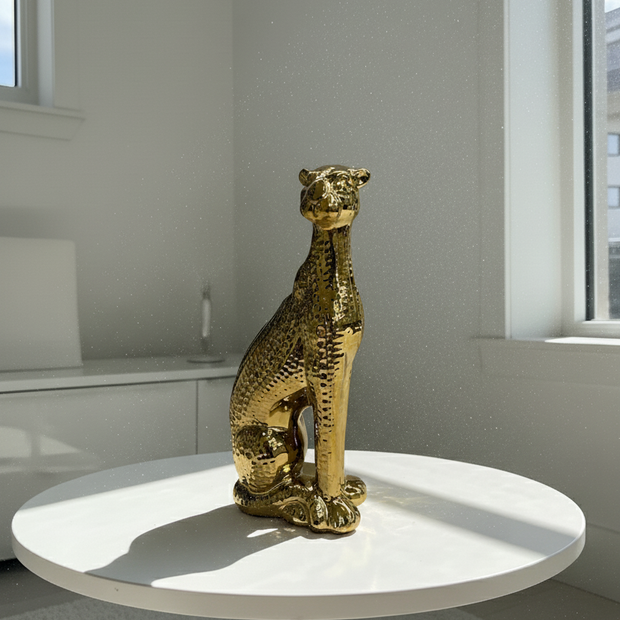 Golden Panther Sculpture