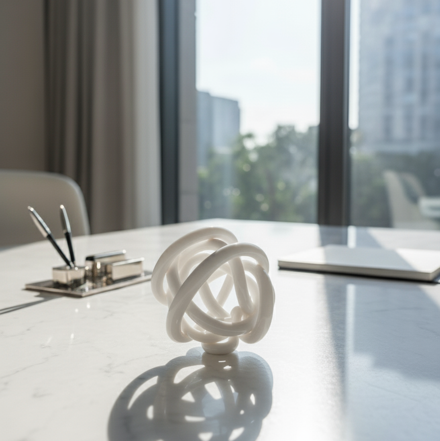 Twisted Glass Knot Sculpture