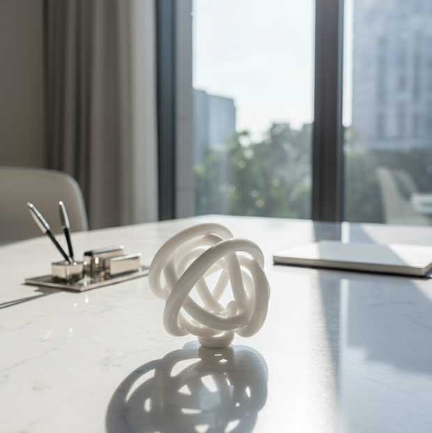 Twisted Glass Knot Sculpture