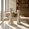 Stacked Geo Candle Holder Set