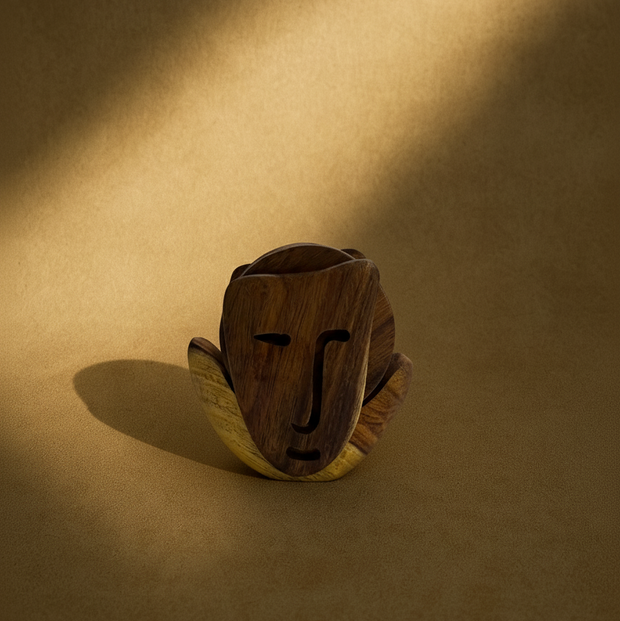 Artisan Face Wooden Coaster Set