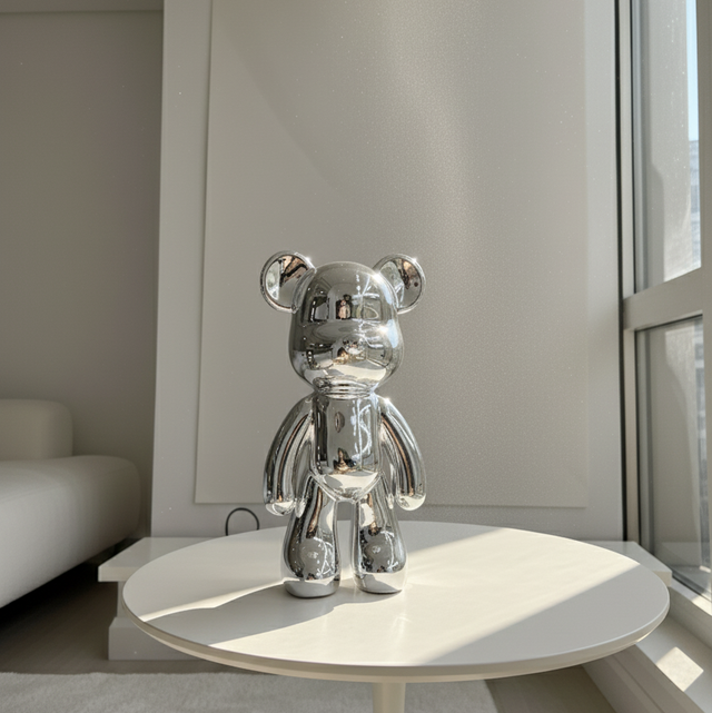 Chrome teddy Sculpture