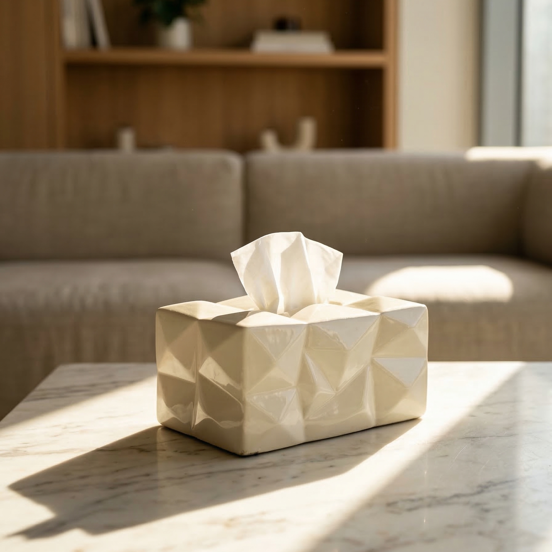 Faceted Tissue Box Cover