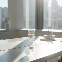 Iridescent Glass Hourglass