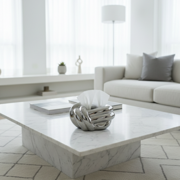 Chrome Knot Tissue Box