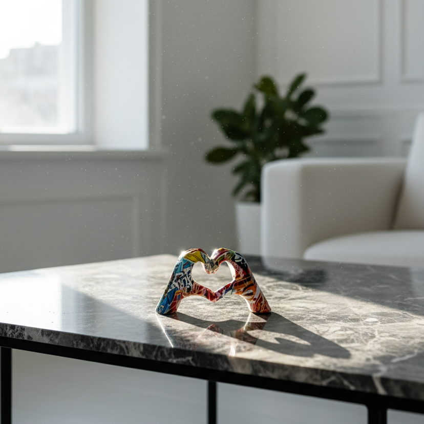 Pop Art Heart Sculpture