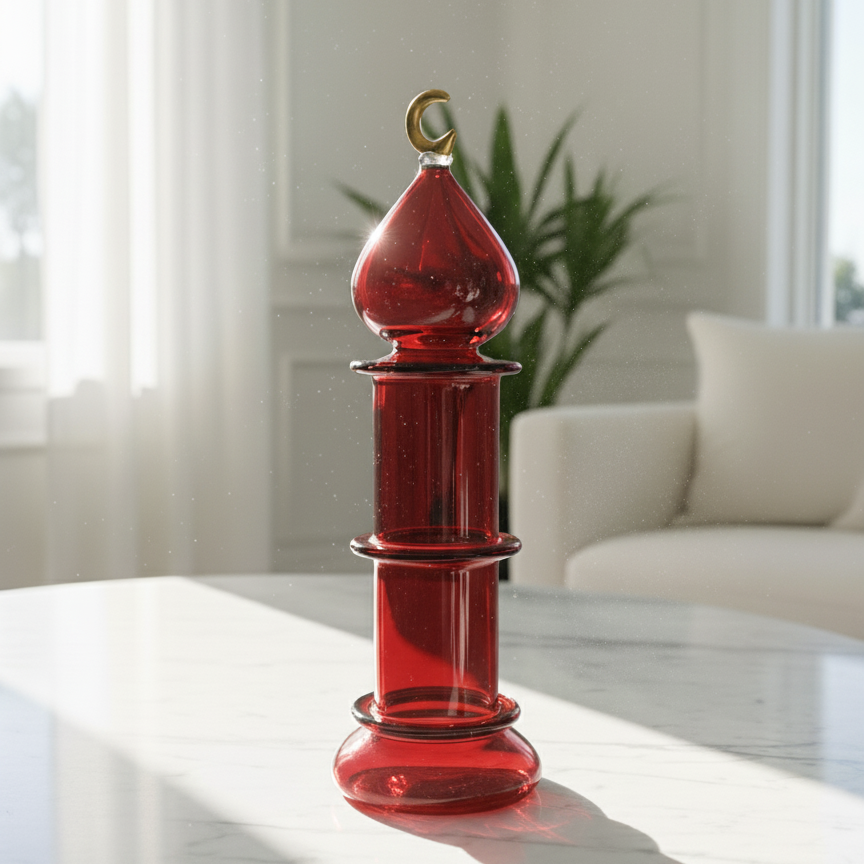 Tall Crescent Glass Ornament