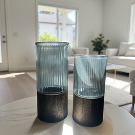 Arlo Glass & Wood Vase