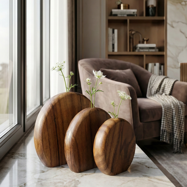 Round Wood Accent Set - Figi Home