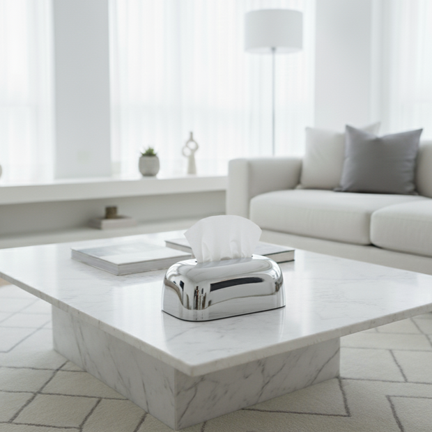 Luxe Chrome Tissue Box