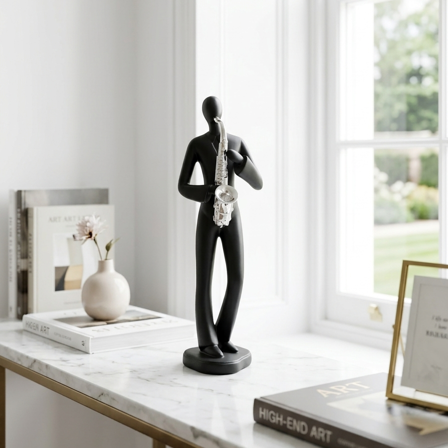 Jazz Man Saxophone Sculpture
