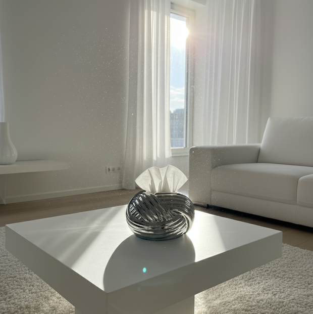 Chrome Twist Tissue Box