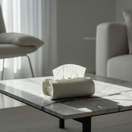 Textured Gypsum Wave tissue box