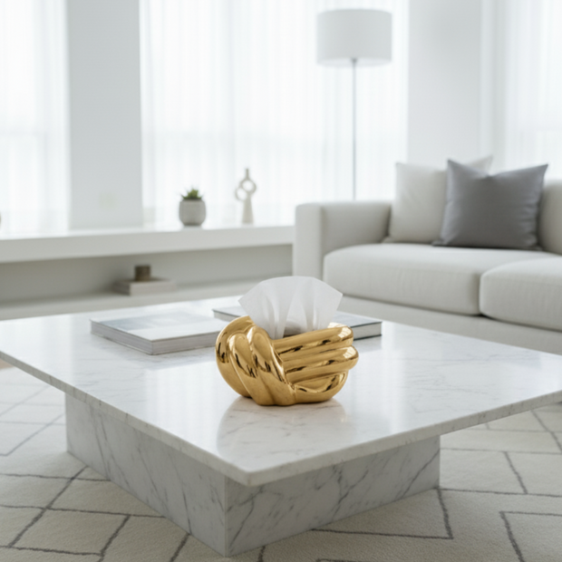 Chrome Knot Tissue Box