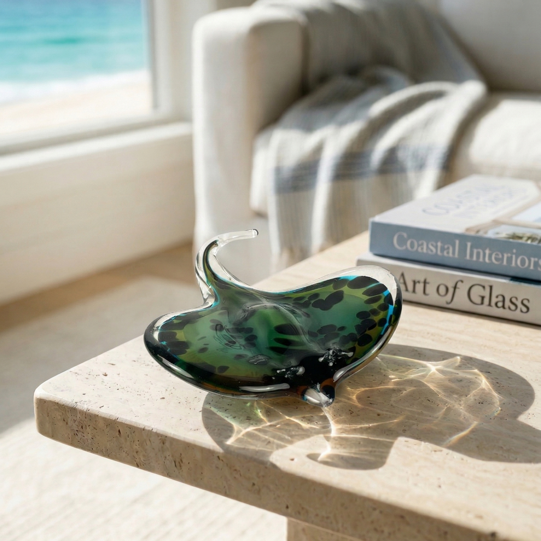 Manta Ray Glass Sculpture