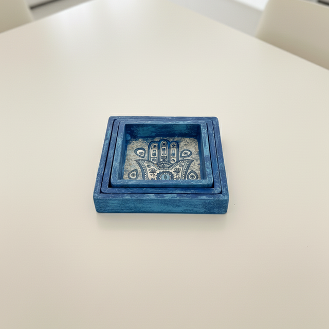 Blue khamsa Tray Set