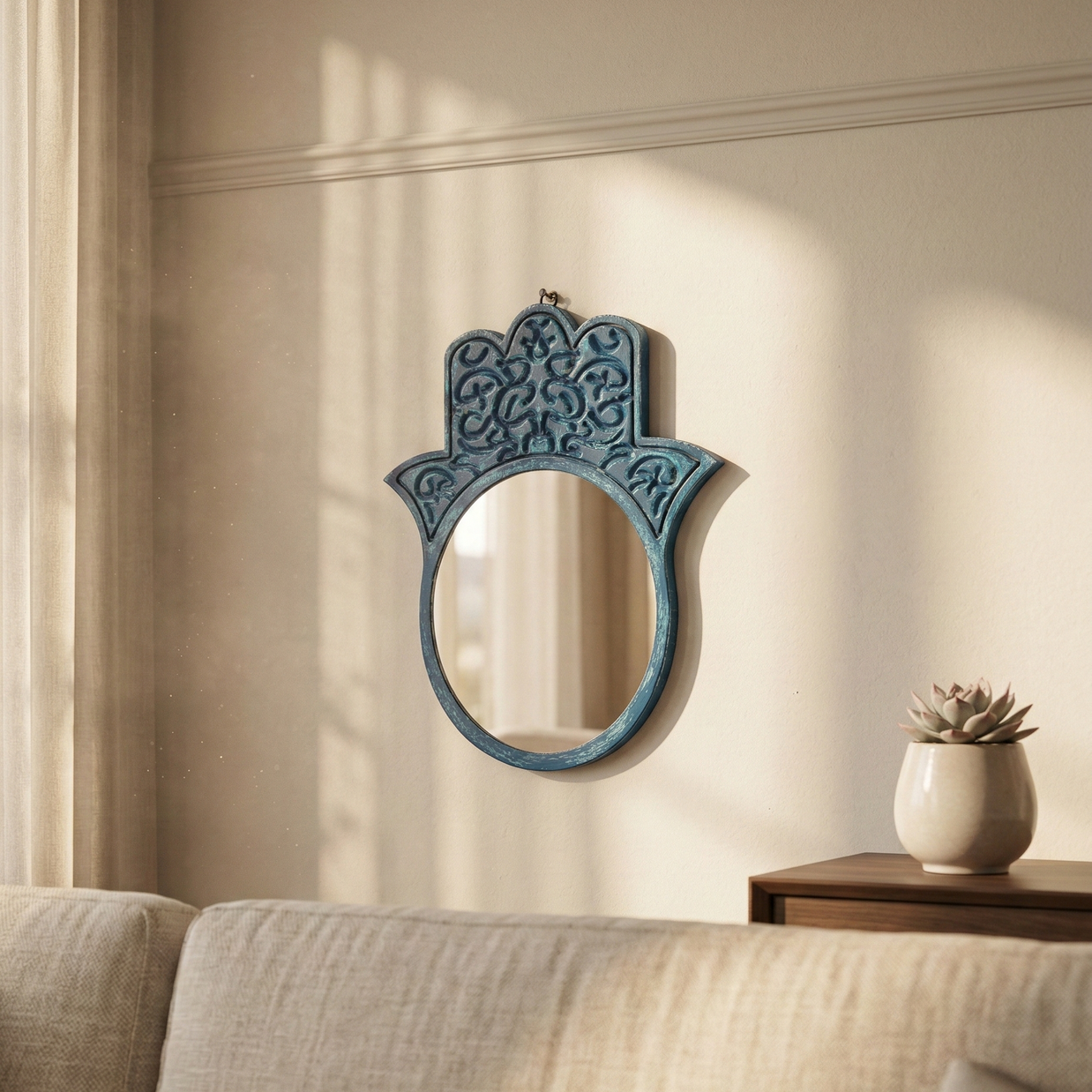 Hamsa Reflection Wall Mirror