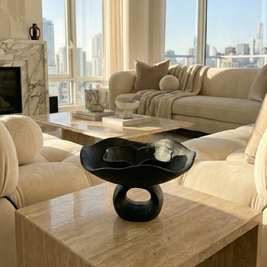 Sculpted Wave Pedestal Bowl