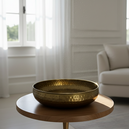 Hammered Gold Round Tray