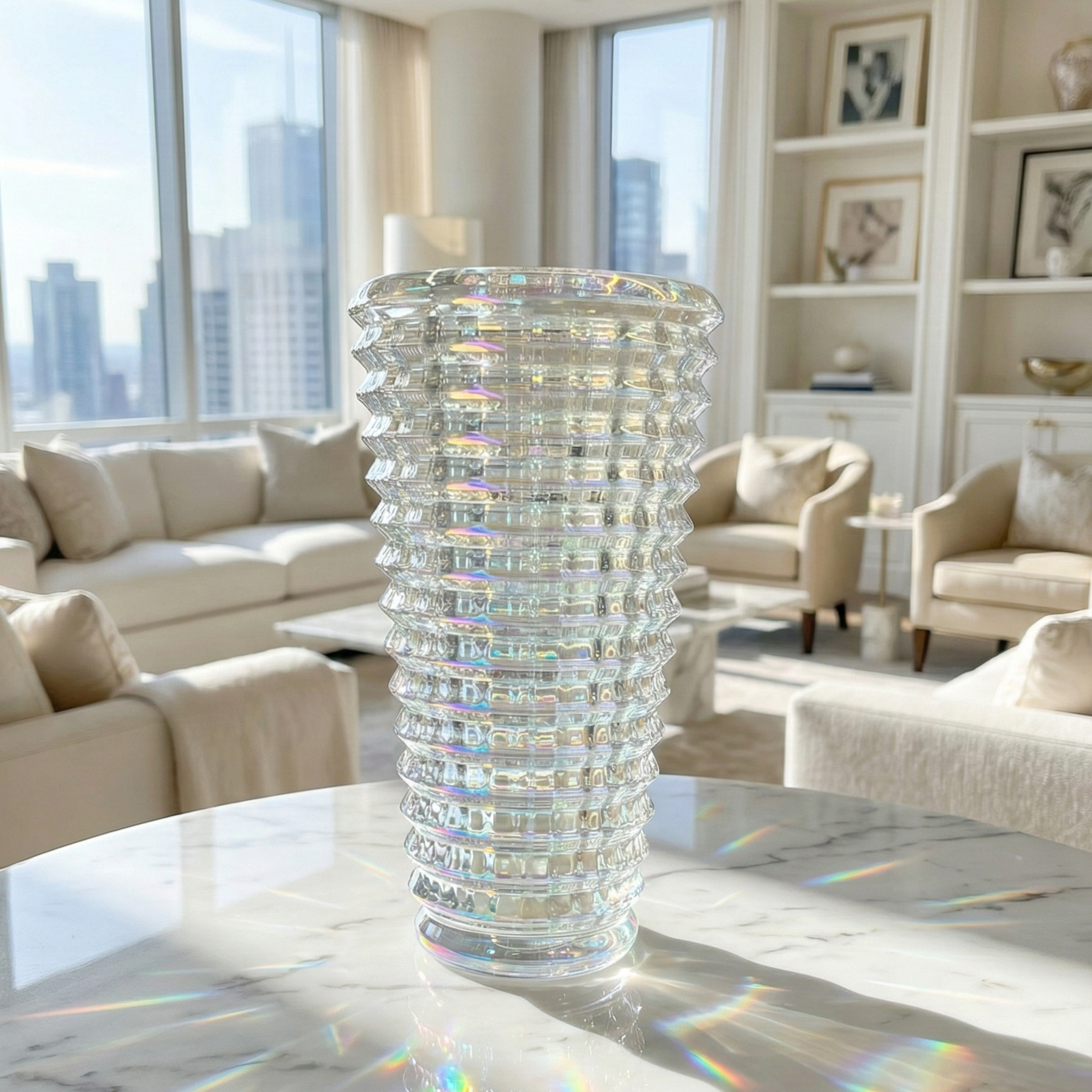 Prism Ripple Glass Vase - Figi Home