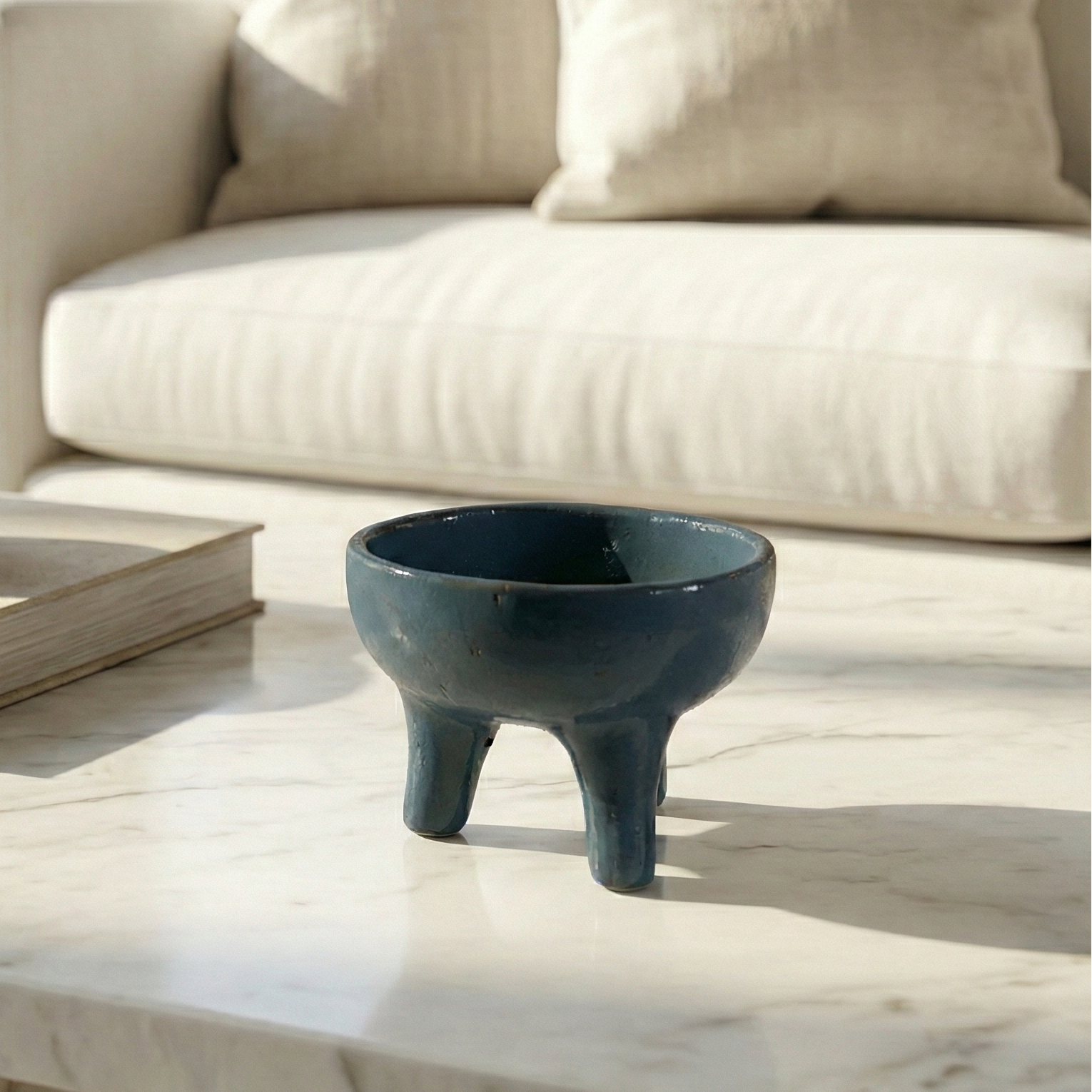 Glazed Clay Tripod Bowl - Figi Home