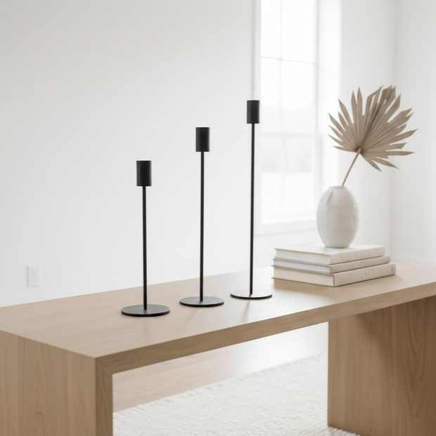 Noir Minimalist Candle Holder set
