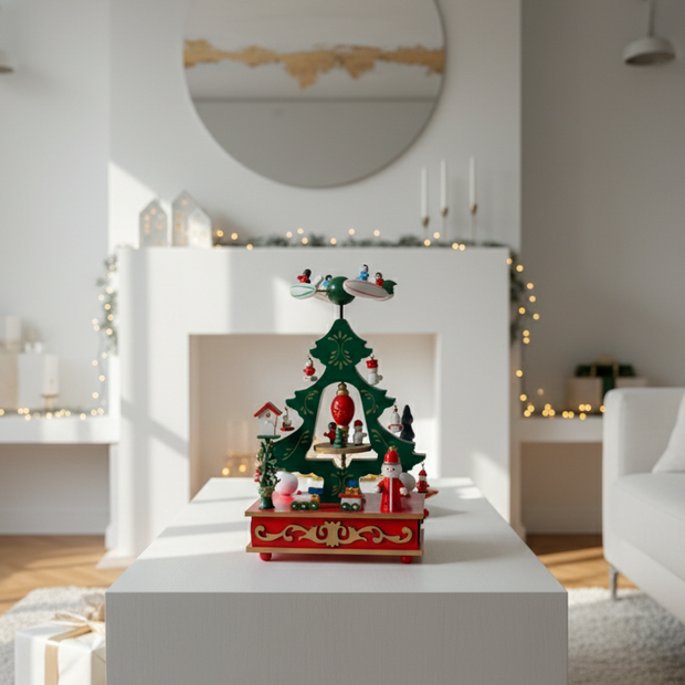 Wooden Rotating Christmas Tree