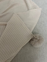 Pom-Pom Ribbed Throw Blanket - Figi Home