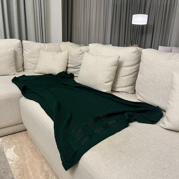 Knitted Textured Throw Blanket - Figi Home