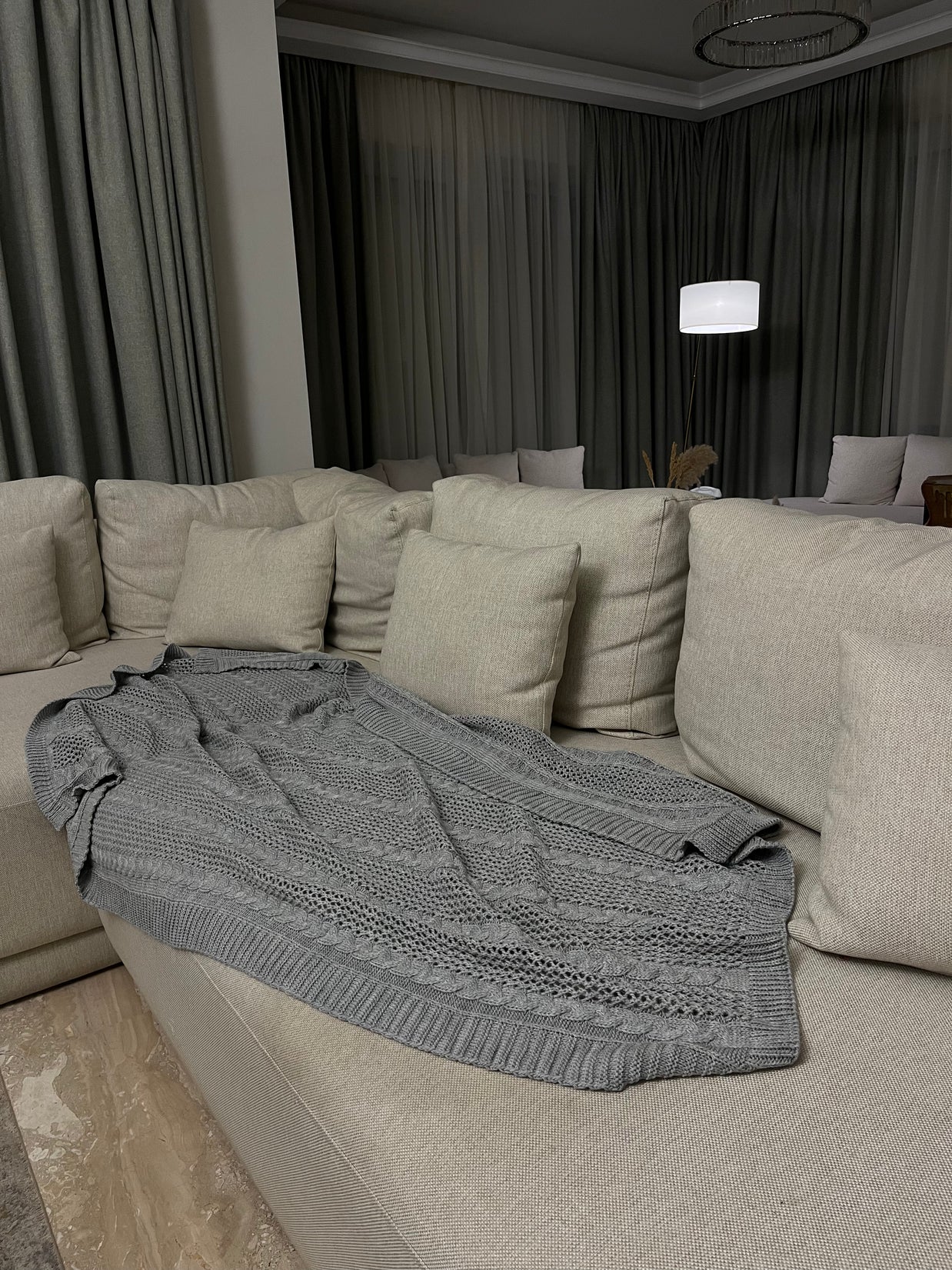 Knitted Textured Throw Blanket - Figi Home