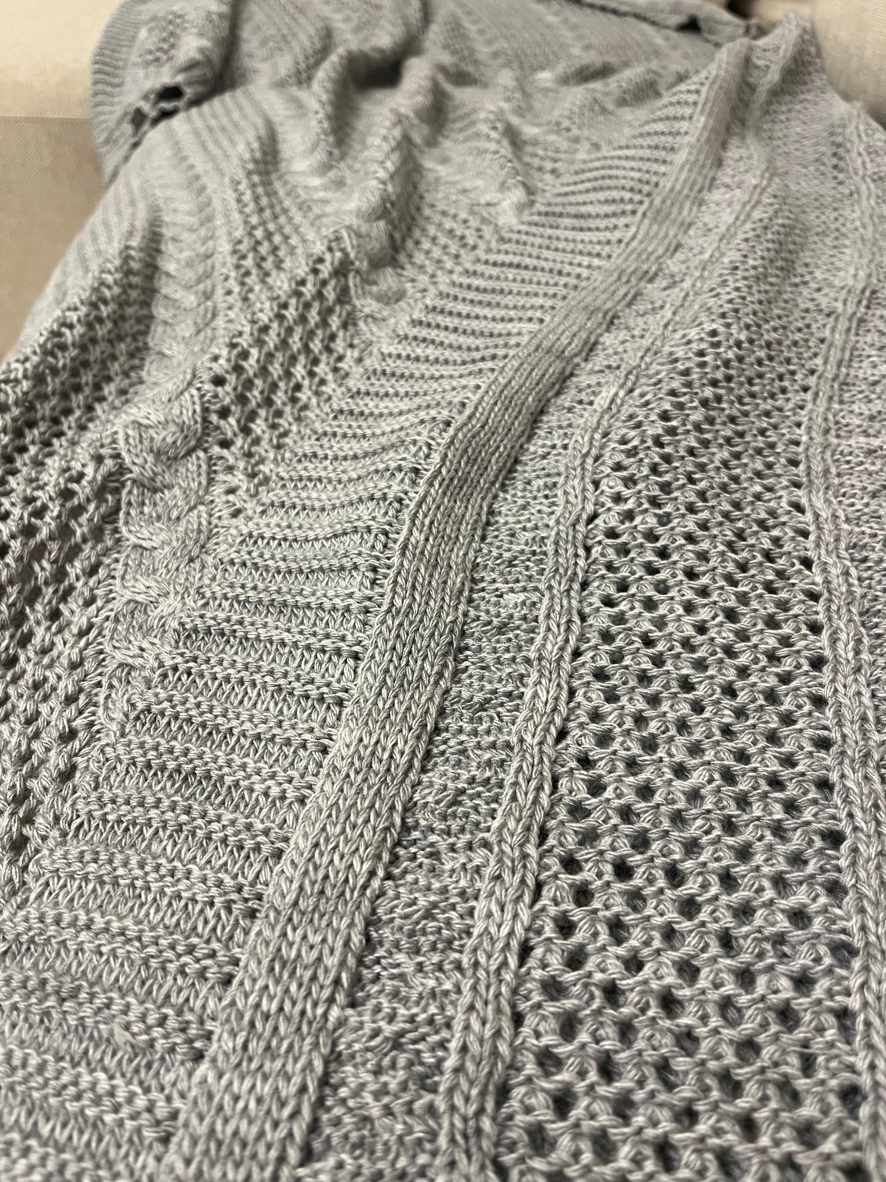 Knitted Textured Throw Blanket - Figi Home