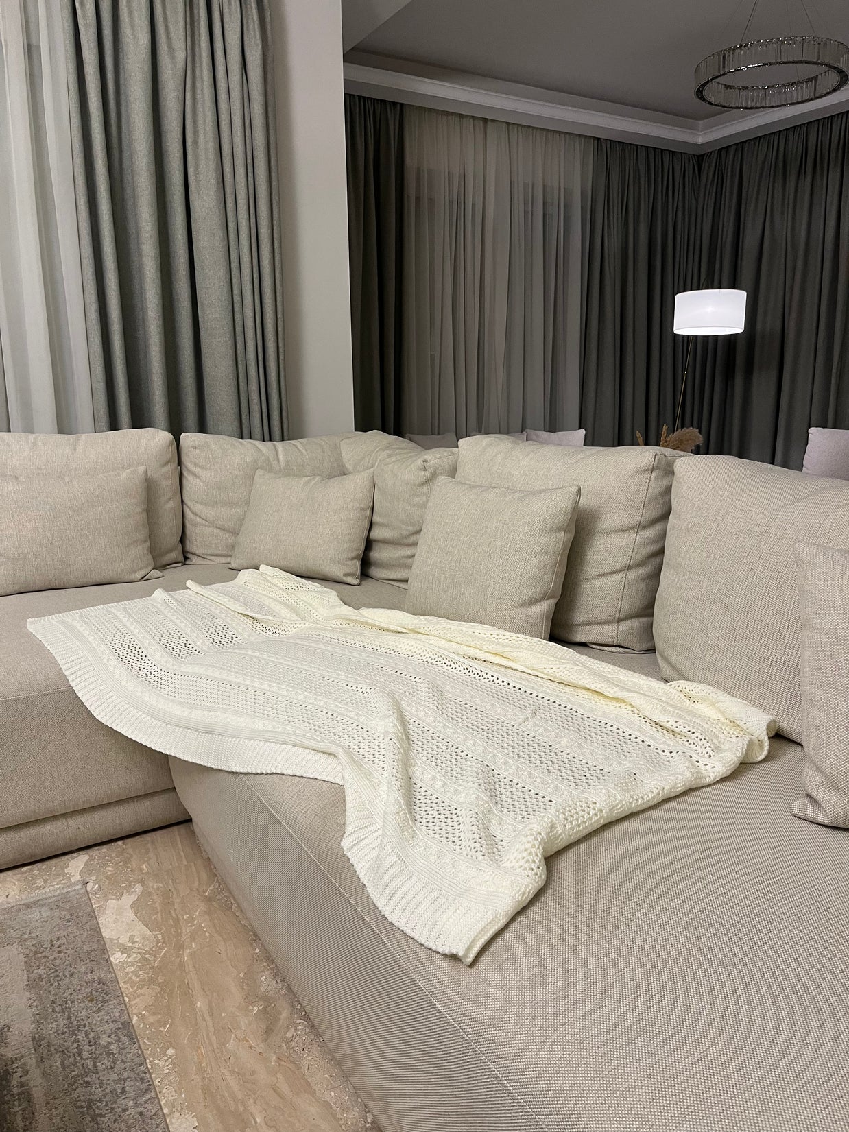 Knitted Textured Throw Blanket - Figi Home