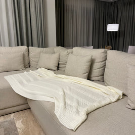 Knitted Textured Throw Blanket - Figi Home
