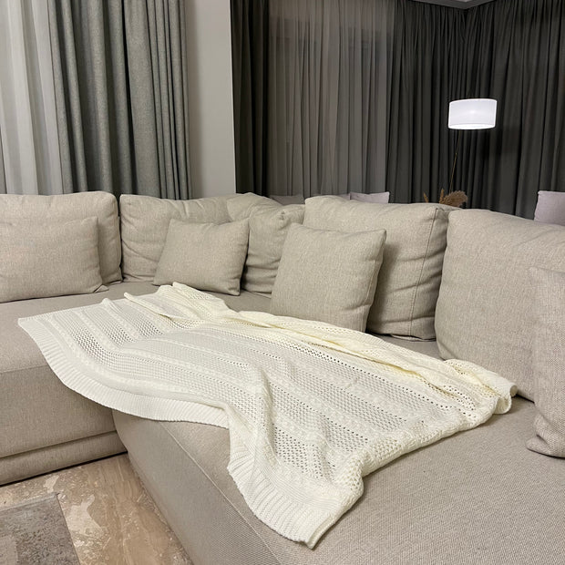 Knitted Textured Throw Blanket - Figi Home